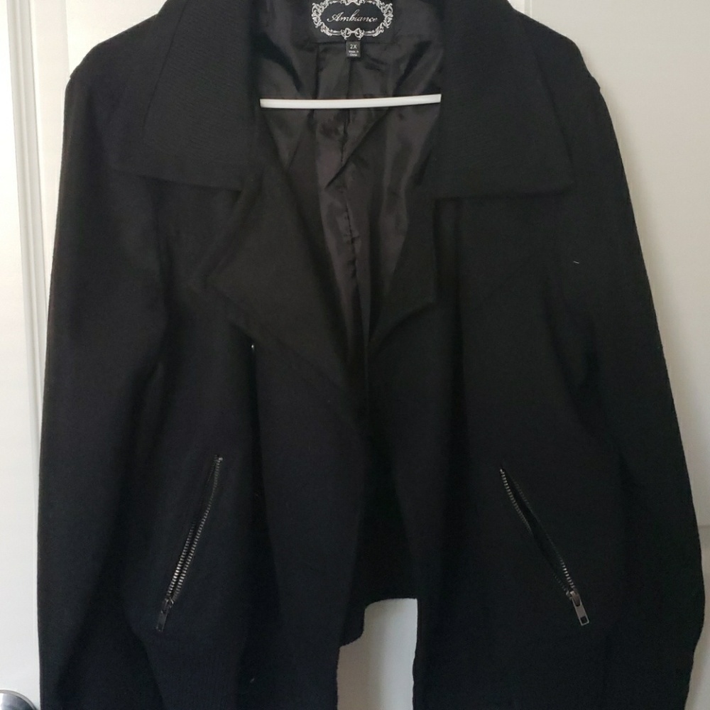 Wool short waisted pea coat